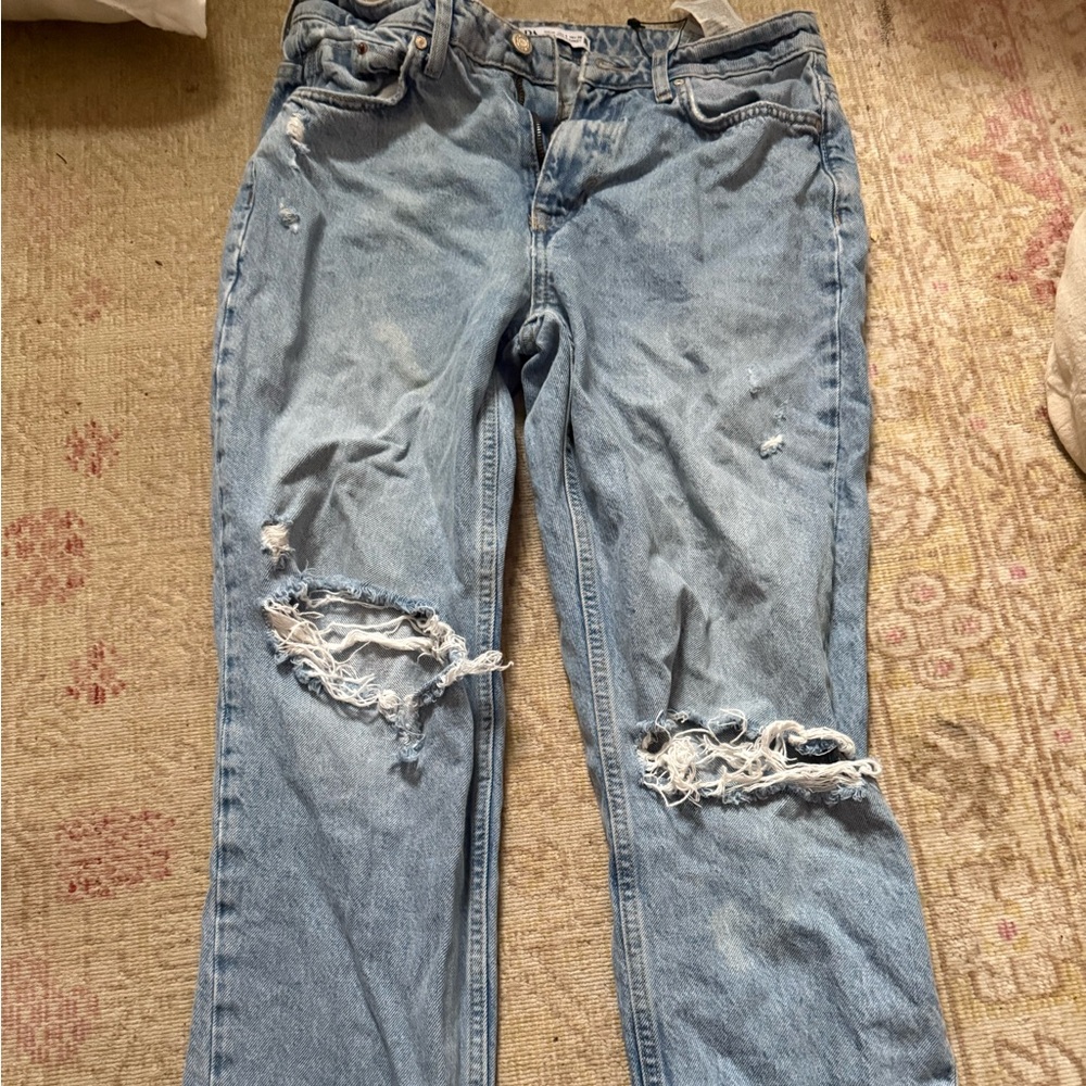 Zara Blue Ripped Jeans